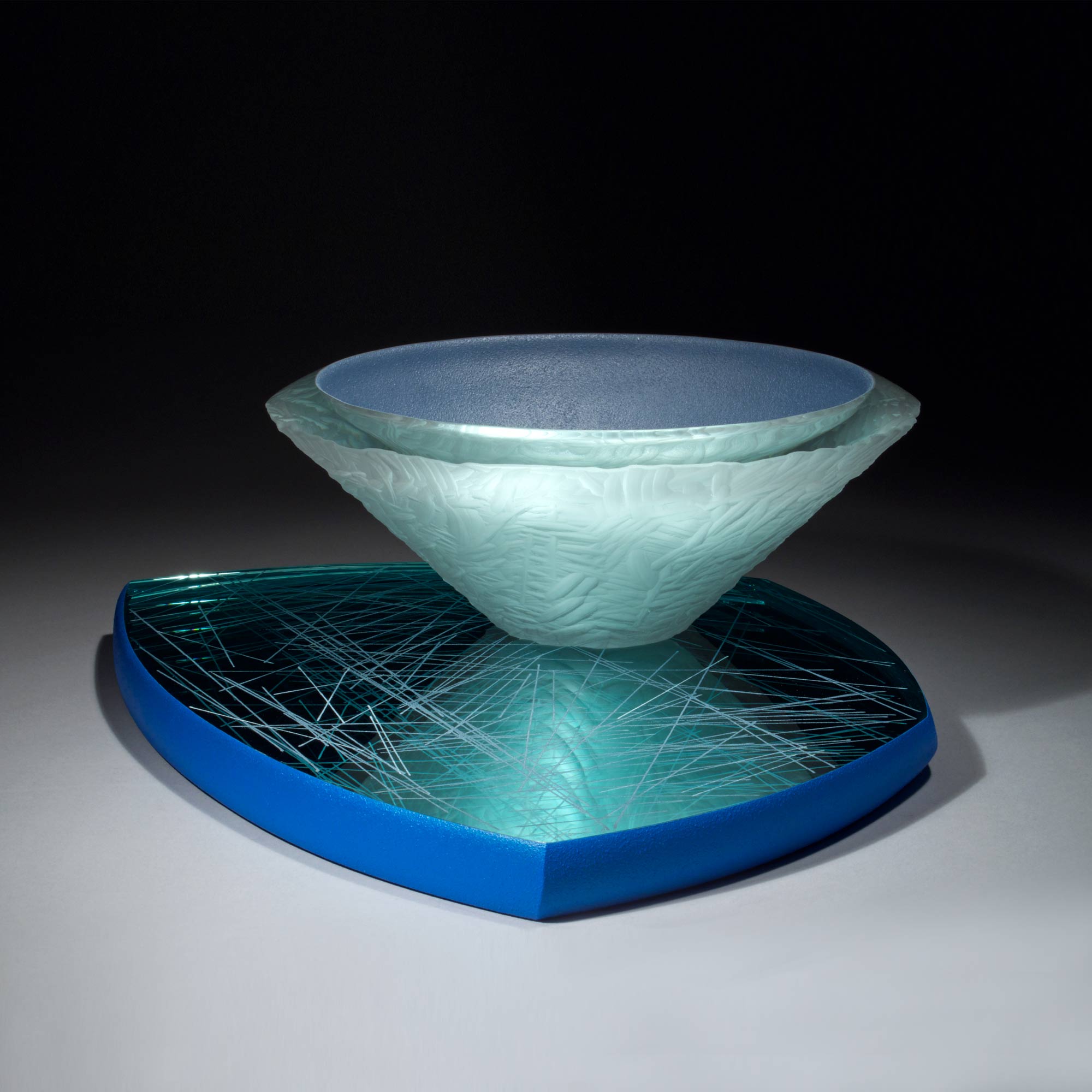 Cast Engraved Glass Art Sculpture Glass Artist SallyFawkes